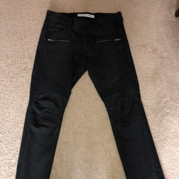 black biker trousers